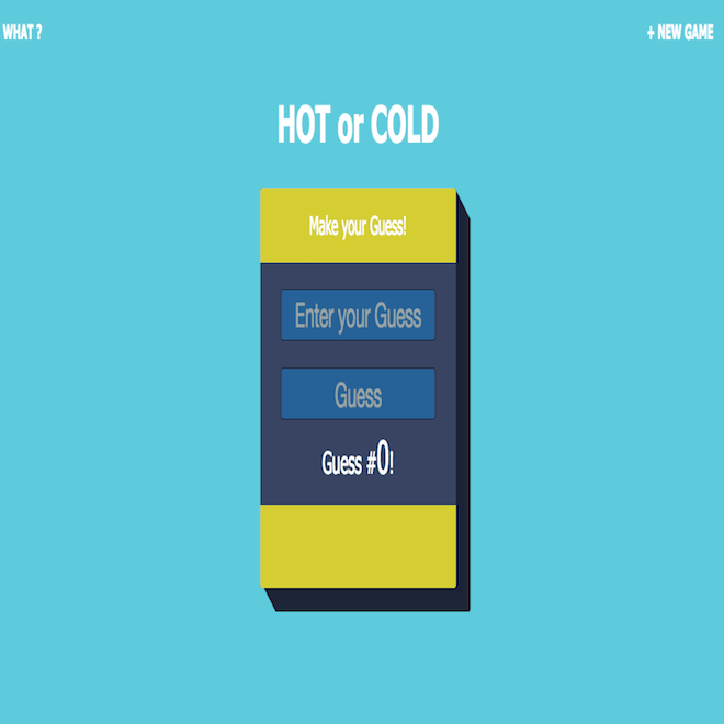 Hot or cold guessing game